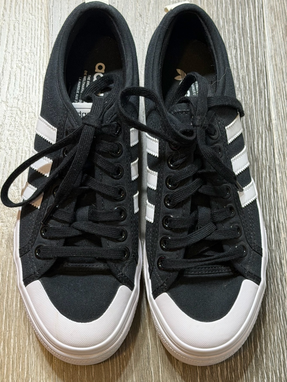 ADIDAS Nizza Black White Platform Woman’s Sneaker 1 Inch size 9.5 Worn Once